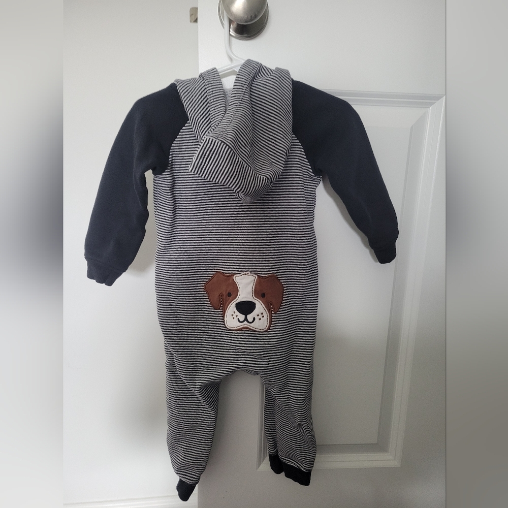 Carter's Hooded Romper Baby One-Piece with Dog Applique 18 Mths